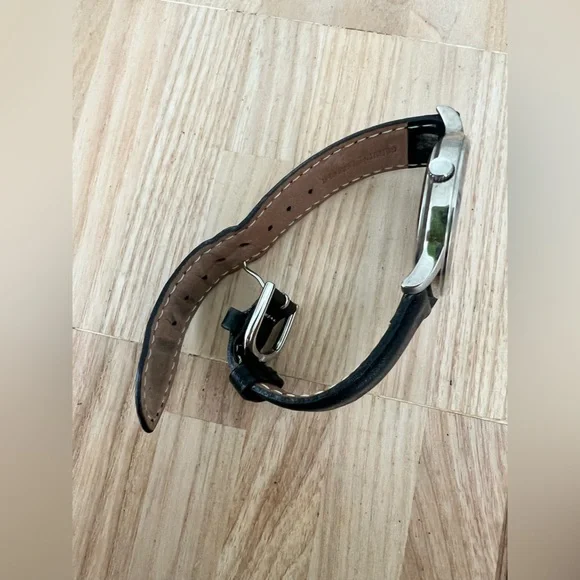 Carriage by Timex men’s silver tone black leather dress watch NEW BATTERY - Picture 8 of 9